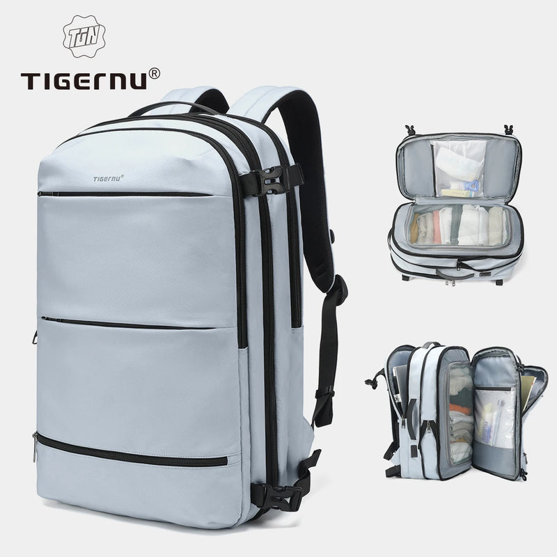 Tigernu Fashion Expandable 27L-37L Hiking Travel Laptop Backpack For 17inch Storage Packs Luggage With USB Port Backpack mochila