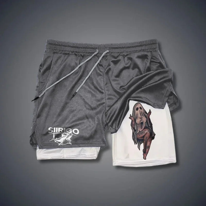 2024Berserk Men's Sports Shorts 2 in 1, Quick-drying Running Shorts, Gym and Fitness Training Double-layer Shorts for Men