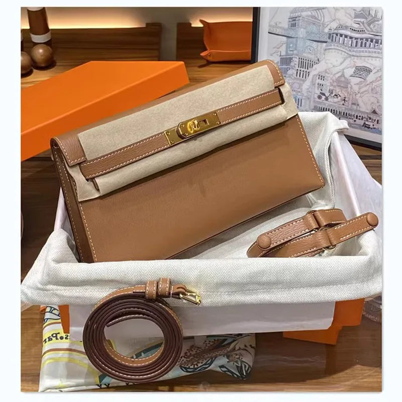 Goat Pattern Genuine Leather Underarm Bag Women's Shoulder Bag 2024 New Cowhide High-Grade Messenger Bag