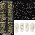 1000Pcs Gold Star Moon Glitter Nail Charms Metal Tips Slice Rivet DIY 3D FlatBack Nail Art Decorations Nails Jewelry Accessories