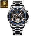 POEDAGAR Tourbillon Automatic Mechanical Wristwatch Waterproof Luminous Date Week Leather Men Watch Luxury Fashion Men's Watches