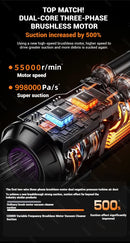 CENRR 998000PA Mini Car Vacuum CleanerCordless Powerful Wireless Car Cleaner HandHeld Portable Vacuum Cleaner Home Appliance