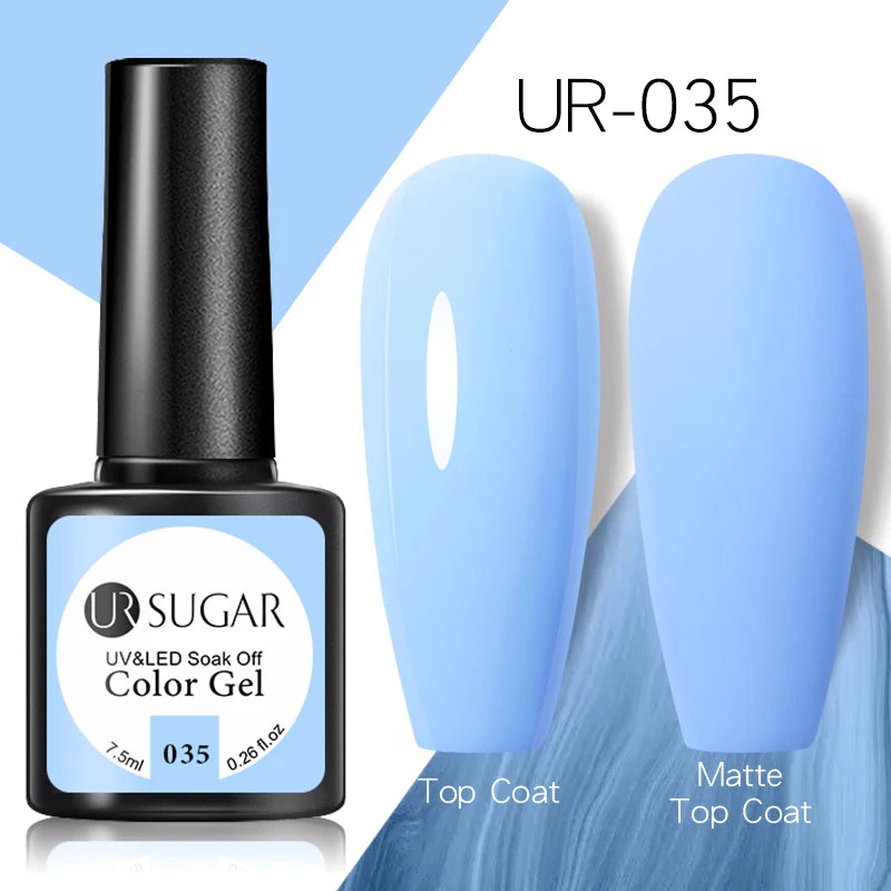 UR SUGAR - Esmalte de uñas en gel semipermanente rosa nude con purpurina, color sólido, 7,5 ml, para manicura semipermanente UV LED