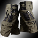 Mens Cargo Shorts Summer Tactical Cropped Trousers Outdoor Waterproof Multi-pocket Bermudas Pants Camo Ripstop Hiking