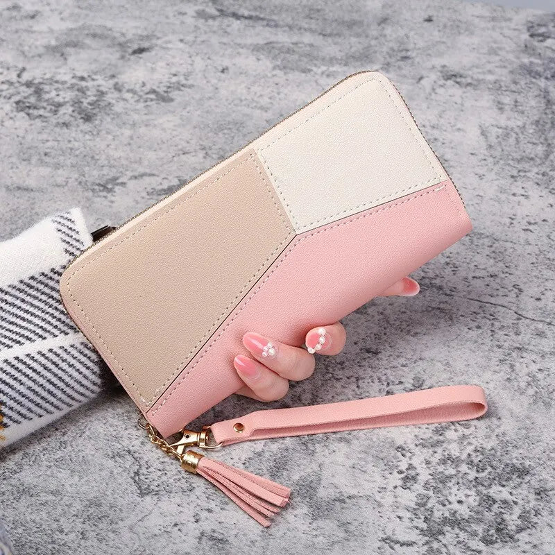 Fashion Zipper Wallet Ladies Long Wallet Tote Bag Coin Card Holder PU Leather Wallet Wallet