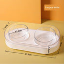Cat Bowl Glass Cat Food Holder Double Bowl Dog Bowl Pet Bowl Cat Food Bowl Water Bowl Cat Supplies Protection Cervical Spine Anti-Tumble
