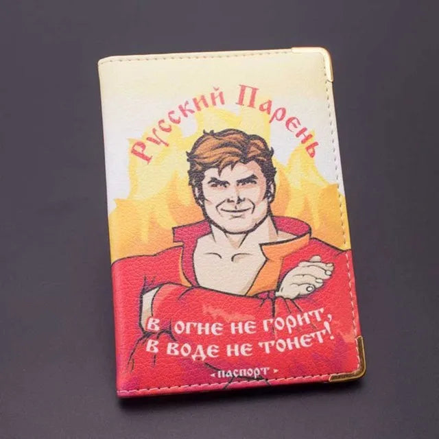 Cartoon Dinosaur & Crocodile Animals Passport Cover Men Women PU Leather Travel Passport Holder Case Card ID Holders 14.5*10cm