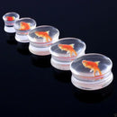 2Pcs Acrylic Liquid Goldfish Ear Plug Double Flared Saddle Flesh Tunnel Gauge Stretcher 8mm-18mm