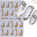 Red Wing Heart Nail Stickers 3D Glitter Stars Moon Lines Foil Metallic Manicure Valentines Decal Slider Manicure Decoration Tips