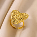 Lucky Cross Stainless Steel Rings For Women Men Fashion Gold Color Sun Butterfly Geometry Ring Punk Jewelry Christmas Anillos