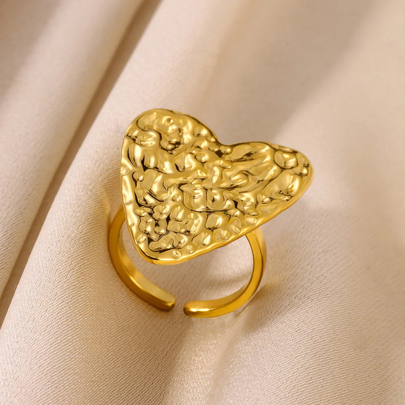 Lucky Cross Stainless Steel Rings For Women Men Fashion Gold Color Sun Butterfly Geometry Ring Punk Jewelry Christmas Anillos