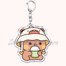 Llavero con diseño de Bubu Dudu, pareja de enamorados, oso panda, accesorios para bolso, colgante, joyería, regalos para amantes.