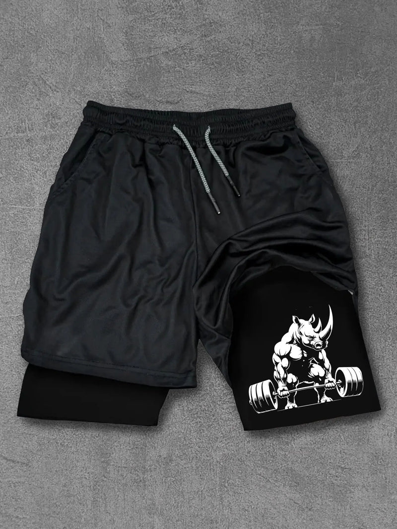 Anime Berserk Running Shorts Men Fitness Gym Training 2 in 1 Sports Shorts Quick Dry Workout Jogging Double Deck Summer