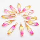 New Fashion crystal colorfull pillar Handmade copper wire pendant for jewelry pendants making 20pcs/lot Wholesale free shipping