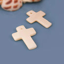20PCS 22x17MM White Natural Freshwater Shell Cross Charms Pendants Diy Jewelry Making Supplies Necklace Earrings Accessories