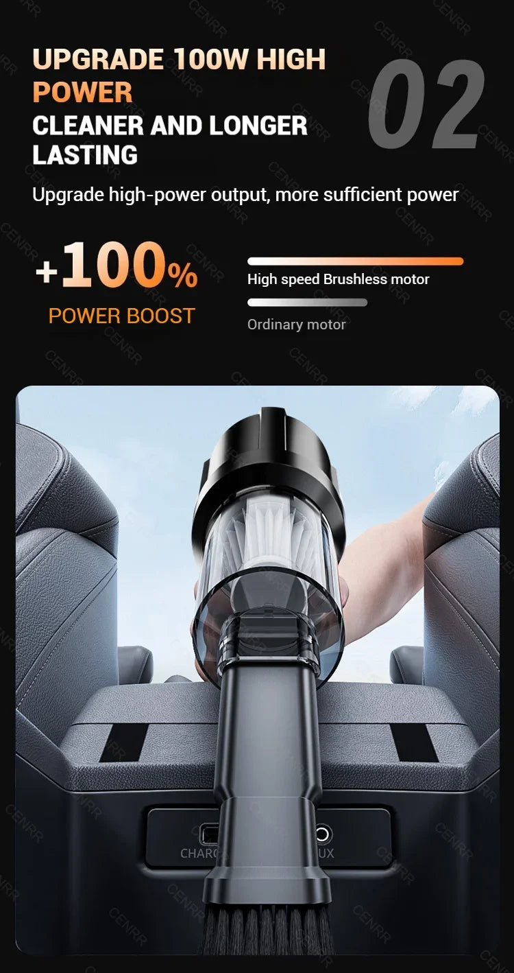 CENRR 998000PA Mini Car Vacuum CleanerCordless Powerful Wireless Car Cleaner HandHeld Portable Vacuum Cleaner Home Appliance