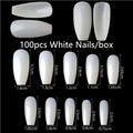 Fake Nails 100PCS Claw Shape Full Cover Wearable DisassemblyGlossy Pure White Red Orange Natural False Nails Tips