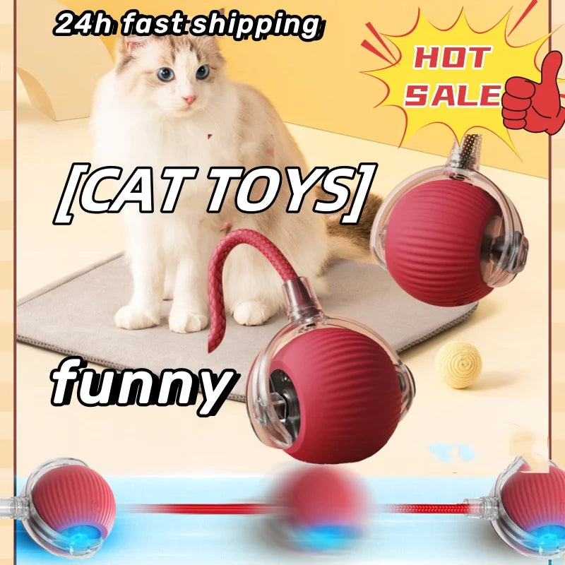 3 Speed USB Rechargeable Interactive Cat Accessories Ball Automatic Electric Rolling Ball Toy Cats Pets Smart Low Noise Cat Toys