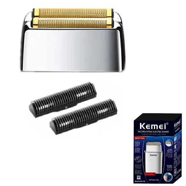 Cuchilla de repuesto original y cabezal de corte compatibles con la afeitadora eléctrica Kemei KM-TX5. Accesorios para afeitadora.