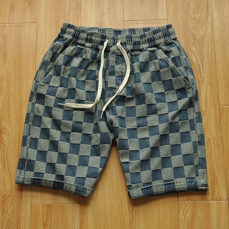 Graphic Plaid Shorts for Men Drawstring Designer Summer 90s No Logo Cotton Stylish Thin Xl Xxl In Bulk with Ice Man Short Pants