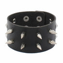 Vintage Leather Bracelet Three Row Cuspidal Spikes Rivet Stud Wide Cuff PU Leather Punk Gothic Rock Unisex Bracelet Men Jewelry