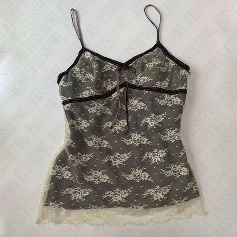 Y2K Bow Chic Sweet Clothing Cute Halter Tops Women Sleeveless Casual Singlet Vintage Tide Daily Slim Classic Aesthetic Camisole