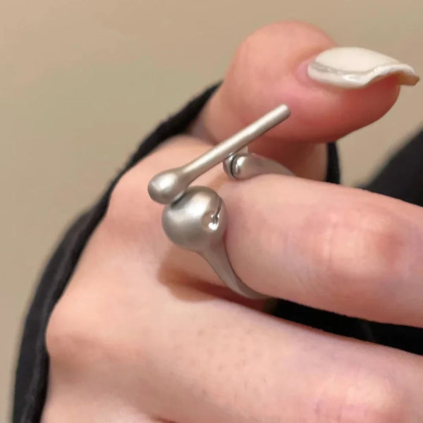 Creative Design Decompression Movable Knock Knock Anxiety Ring for Men Women Cute Stress Relief Fidget Ring Fashion Jewelry Gift