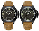 Automatic Watches for Men Mechanical Genuine Brown Leather Yellow Green Military 44mm Luxury Rose Gold Reloj Hombre Baratos