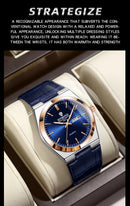 BINBOND New Authentic Youth Men's Quartz Watchwith Fashion Leather Strap Waterproof Luminous Calendar Luxury Business Men Watch