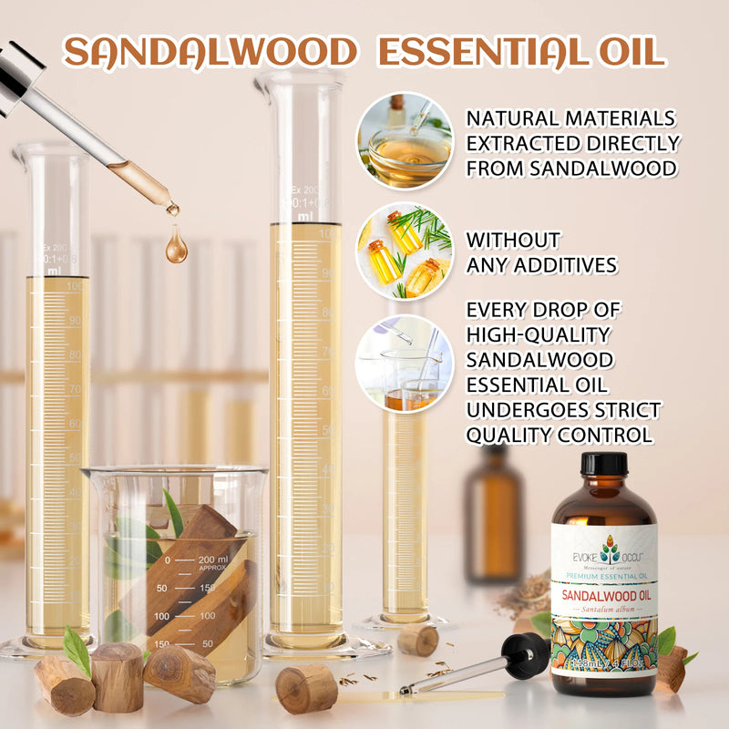 زيوت عطرية إيفوك أوكي، ١١٨ مل/٤ أونصة سائلة، زيت خشب الصندل الفاخر، مُستخدم في أجهزة نشر الروائح، وتنقية الهواء، والبشرة، والشعر، وصناعة الصابون والشموع.