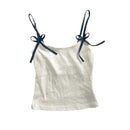 Y2K Bow Chic Sweet Clothing Cute Halter Tops Women Sleeveless Casual Singlet Vintage Tide Daily Slim Classic Aesthetic Camisole