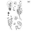 1Sheet Waterproof Temporary Tattoo Sticker 3D Butterfly Theme Fake Tattoo for Women Body Leg Arm Art