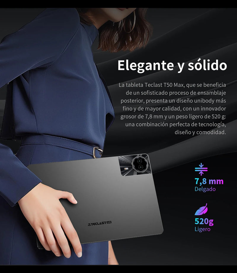 Teclast T50Max Android 14 Tablet 11 90Hz Refresh Rate Max 20GB RAM 256GB ROM Helio G99 CPU 8000mAh 18W Fast Charging 4G LTE GPS