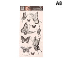 1Sheet Waterproof Temporary Tattoo Sticker 3D Butterfly Theme Fake Tattoo for Women Body Leg Arm Art