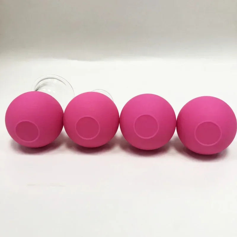 Rubber Head Glass Vacuum Cupping Cups Family Medical Vacuum Cans Suction Therapy Device Back Body Massage Health Care Tools