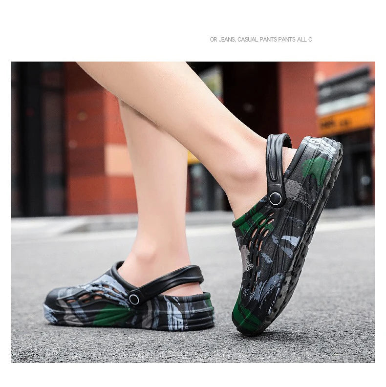 Summer Men Sandals Light EVA Men's Casual Shoes Hole Shoes Clogs Lovers Home Garden Outdoor Male Beach Flat Slippers Big Size 49