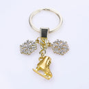 Punk Rainbow Figure Skating Snowflake Keychain for Jewelry Accessories Metal Keyrings Bag Car Key Alloy Pendant Trendy Trinket