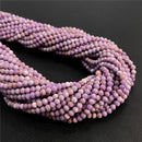 Purple Gem Beads Small Round Faceted Crystal Stone Beads Amethysts Crystal Mica Loose Beads For Jewelry Making DIY Necklace 15"