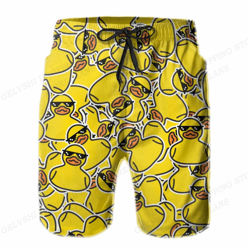Duck Beach Shorts Kids Summer Swimwear Shorts Breathable Surfing Board Shorts Quick Dry Casual Sportwear Swim Trunks Boy