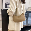 Womens Simple Fashion Handbags Retro Solid Color PU Leather Shoulder Underarm Bag Casual Hobos Handbags Trend Crossbody Bags