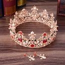 Baroque Retro Luxury Pearl Crystal Gold Color Crown Bridal Wedding Jewelry Rhinestone Tiaras Pageant Dress Hair Accessories