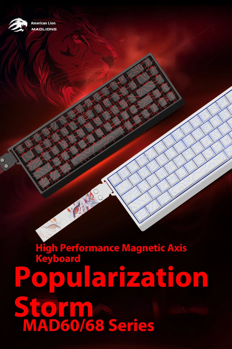 AI MADLIONS Mad60 Mad68 HE Mechanical Keyboard Magnetic Switch Madcatz Mad60he Wired Game Keyboard Rapid Trigger Custom Keyboard