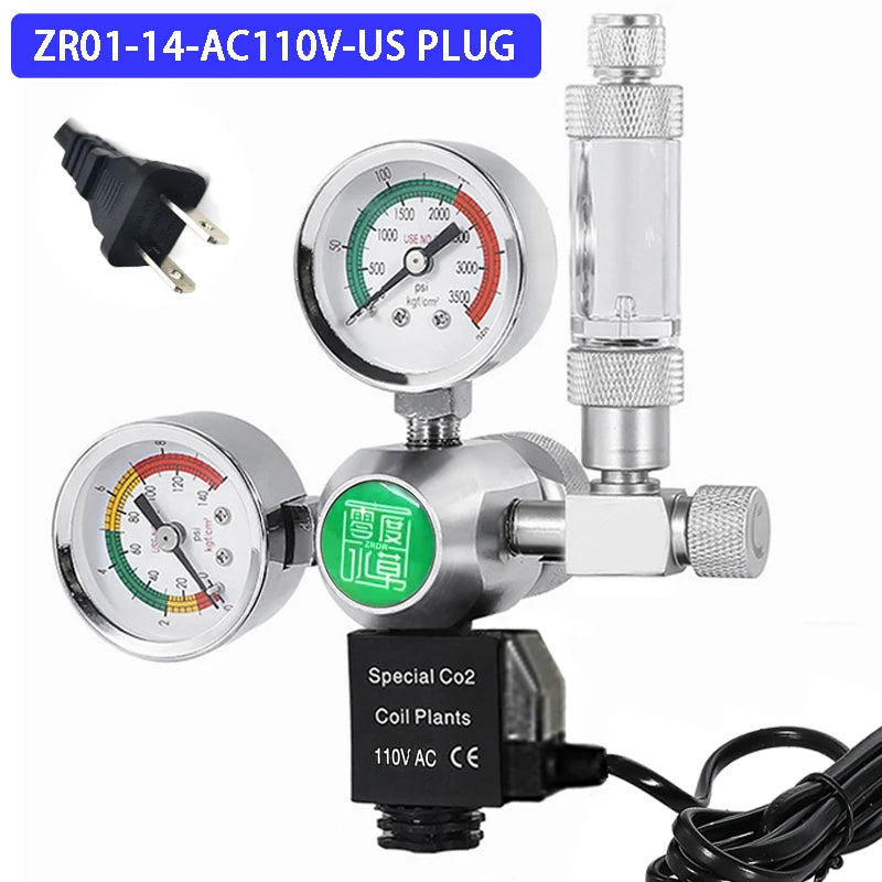 Aquarium DIYCO2 regulator Solenoid Bubble Counter CO2 control system reaction waterproof fish tank CO2 Pressure reducing valve