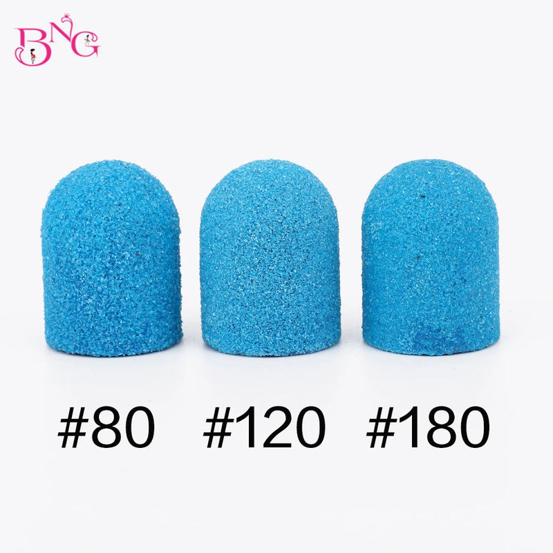 5/10/20pcs 13*19mm Nail Sanding Caps Nail Drill Bit Sanding Bands for Gel Remover Pedicure Caps Nail Polishing Manicure Tools