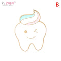 Cartoon Brooch Dentist Badge Brooch Tooth And Toothbrush Enamel Tooth Brooches For Dentist Clothes Decoration Accessories Gift