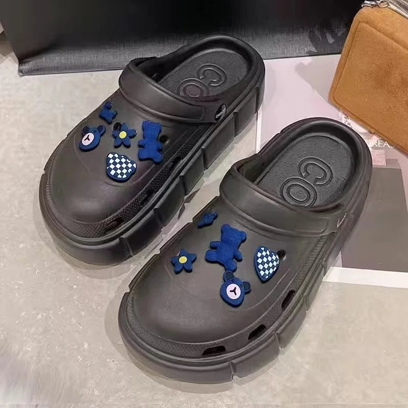 2024 Platform Sandals Summer Women Slippers 6cm Wedges Sandals Outdoor Clogs Thick Street Beach Slide Flip Flops Garden Shoes