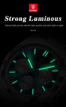 POEDAGAR Luxury Man Quartz Watch Waterproof Luminous Date Chronograph Watches For Men Stainless Steel Fashion Men's Watch Reloj