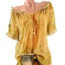 Sexy V Neck Lace Patchwork Loose T-shirts Summer Female See Through Sand Beachwear Tee Shirt Tops ARJ-05