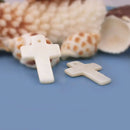 20PCS 22x17MM White Natural Freshwater Shell Cross Charms Pendants Diy Jewelry Making Supplies Necklace Earrings Accessories