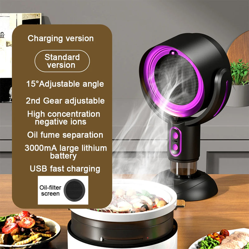 Portable Exhaust Fan Kitchen Hood Extractor Barbecue USB Charging Desktop Range Hoods Household Mini Suction Cooker Hood